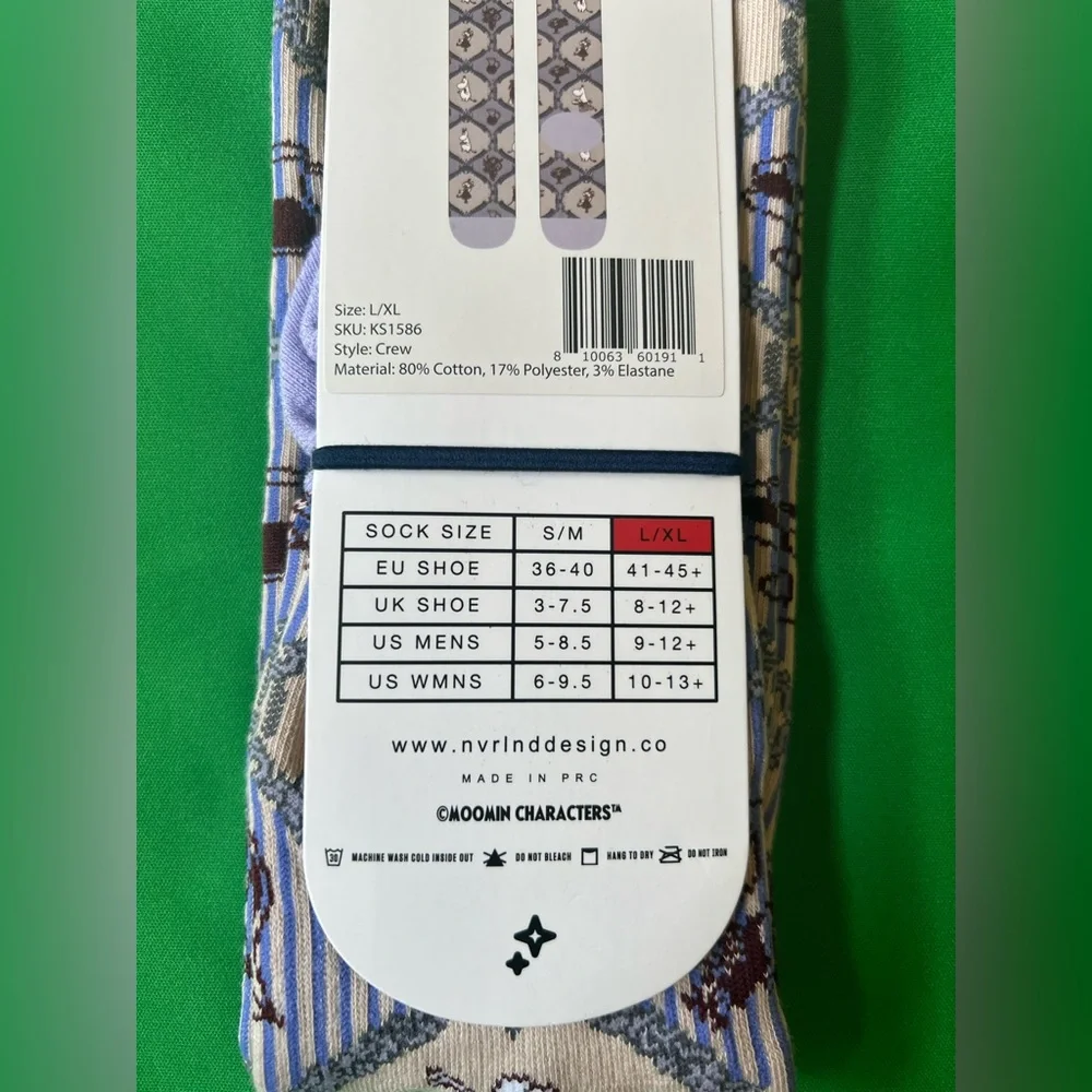 Moomin Celebration Crew Socks Unisex Lavender Size L-XL